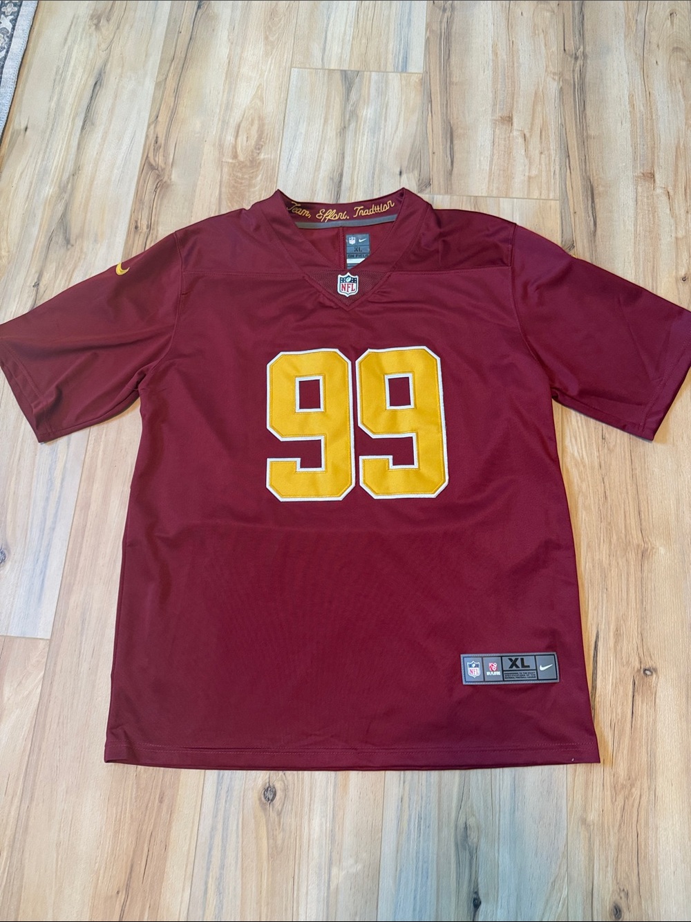 Chase Young Commanders Nike Burgundy and Gold #99 Football Jersey XL
